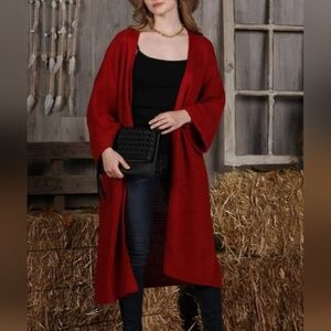 Chic Red Women's Cardigan